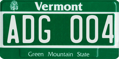 VT license plate ADG004
