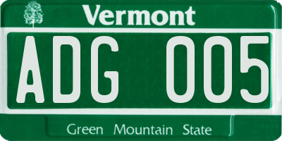 VT license plate ADG005
