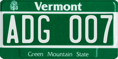 VT license plate ADG007