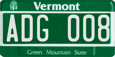 VT license plate ADG008