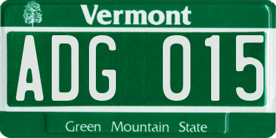 VT license plate ADG015