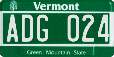 VT license plate ADG024