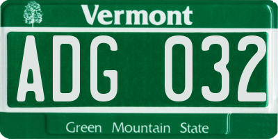 VT license plate ADG032