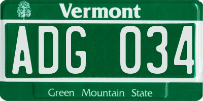 VT license plate ADG034