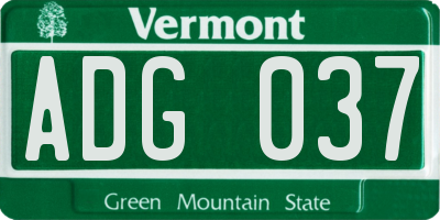 VT license plate ADG037