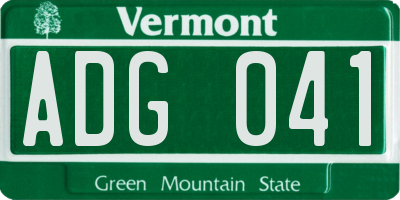 VT license plate ADG041