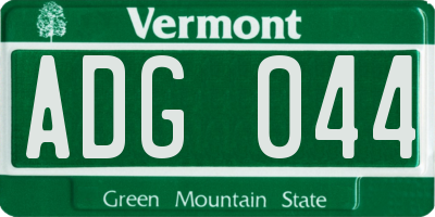 VT license plate ADG044