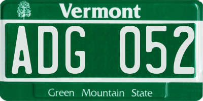 VT license plate ADG052