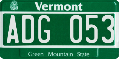 VT license plate ADG053