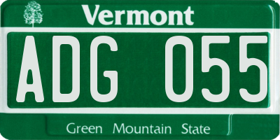 VT license plate ADG055
