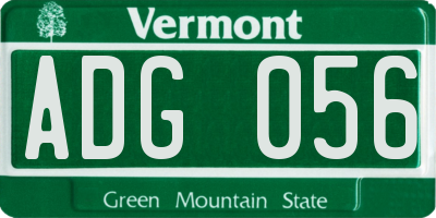 VT license plate ADG056