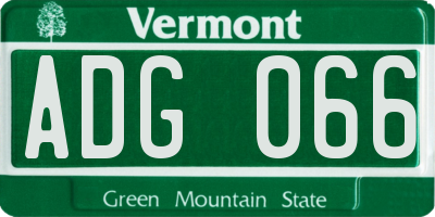 VT license plate ADG066