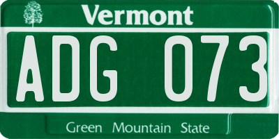 VT license plate ADG073
