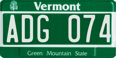 VT license plate ADG074