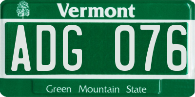 VT license plate ADG076