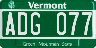 VT license plate ADG077