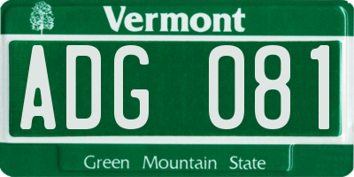 VT license plate ADG081