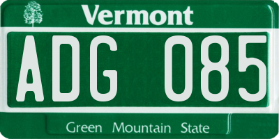 VT license plate ADG085