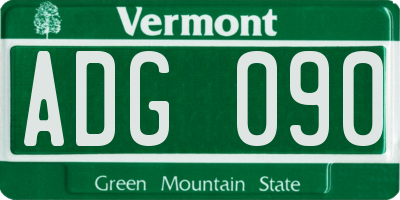 VT license plate ADG090