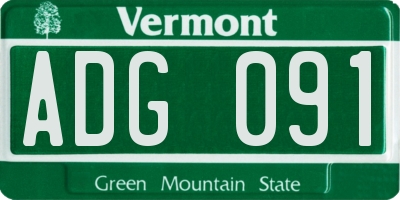 VT license plate ADG091