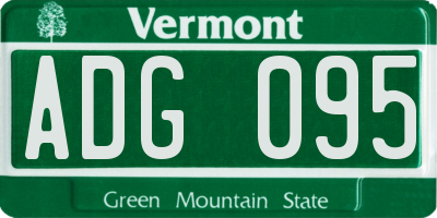 VT license plate ADG095