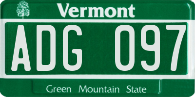 VT license plate ADG097