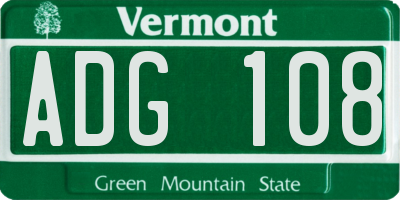 VT license plate ADG108