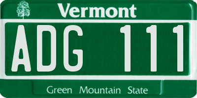 VT license plate ADG111