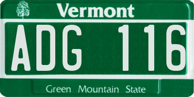 VT license plate ADG116