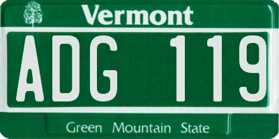 VT license plate ADG119