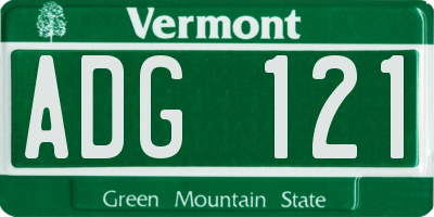 VT license plate ADG121