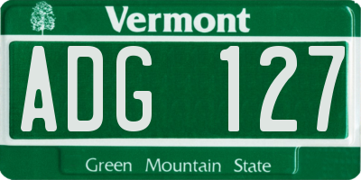 VT license plate ADG127