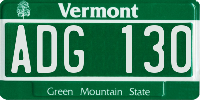 VT license plate ADG130