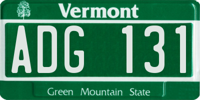 VT license plate ADG131