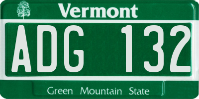 VT license plate ADG132