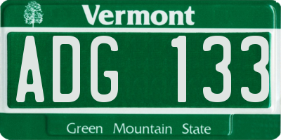 VT license plate ADG133