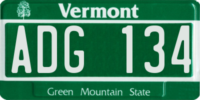 VT license plate ADG134