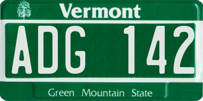 VT license plate ADG142