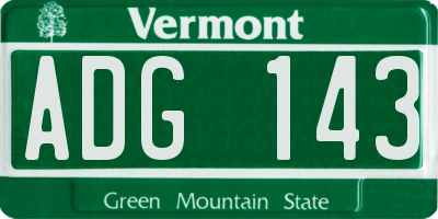 VT license plate ADG143