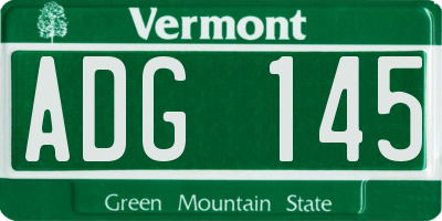 VT license plate ADG145