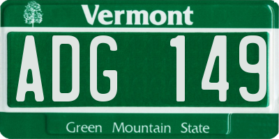 VT license plate ADG149