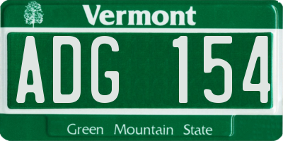 VT license plate ADG154