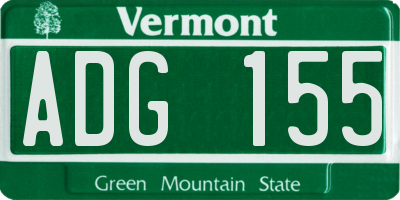 VT license plate ADG155