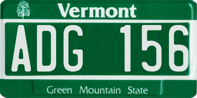 VT license plate ADG156