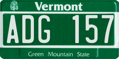 VT license plate ADG157