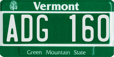 VT license plate ADG160