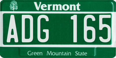 VT license plate ADG165