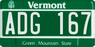 VT license plate ADG167