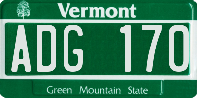 VT license plate ADG170