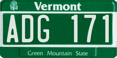 VT license plate ADG171